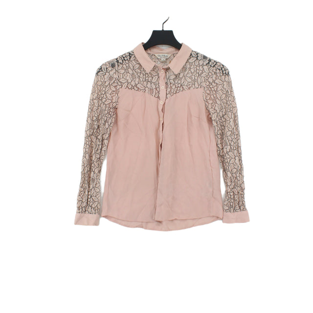 Miss Selfridge Women's T-Shirt UK 8 Pink Cotton with Polyester