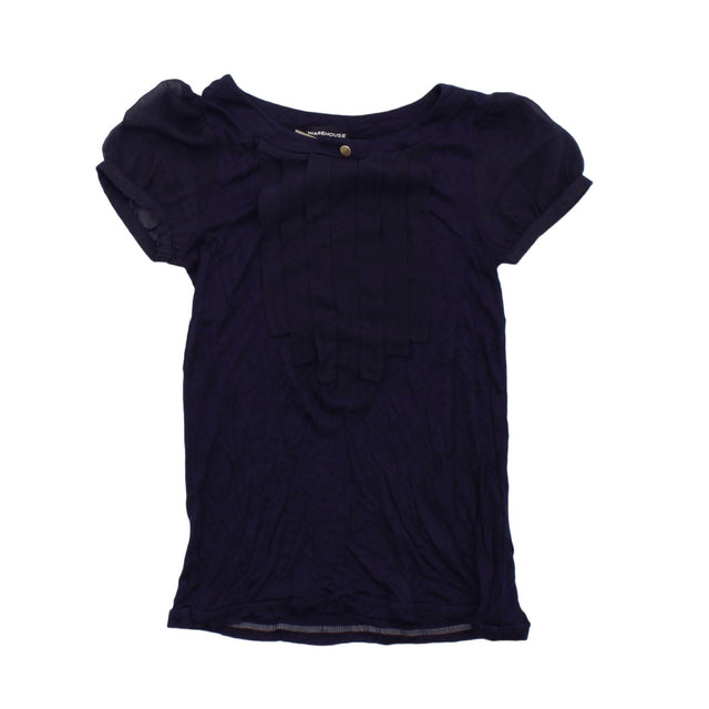 Warehouse Women's Top UK 8 Purple 100% Polyester