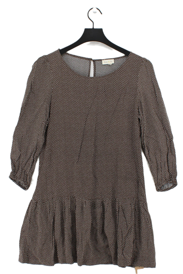 Meadow Rue Women's Mini Dress UK 10 Brown 100% Viscose