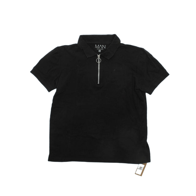 BoohooMAN Men's Polo S Black 100% Other