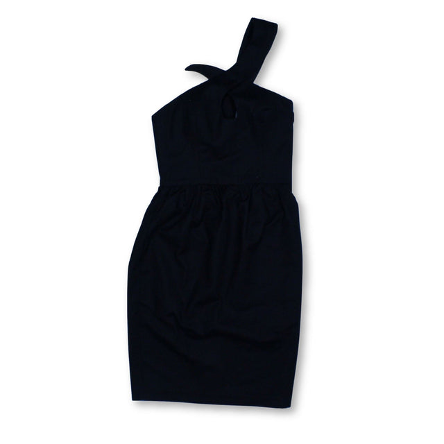 French Connection Women's Midi Dress UK 6 Black 100% Cotton