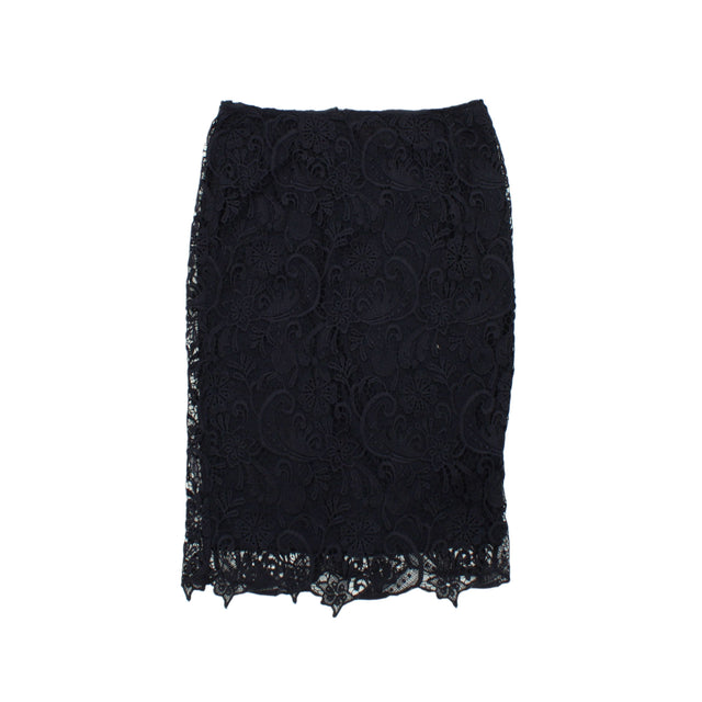 M&S Women's Midi Skirt UK 10 Blue 100% Polyester