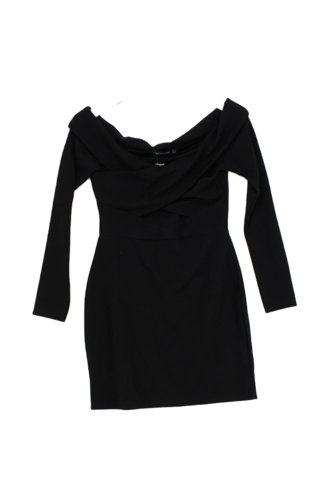 Pretty Little Thing Women's Midi Dress UK 10 Black Polyester with Other