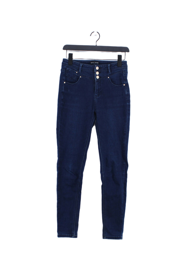 Only Women's Jeans W 28 in Blue Cotton with Elastane