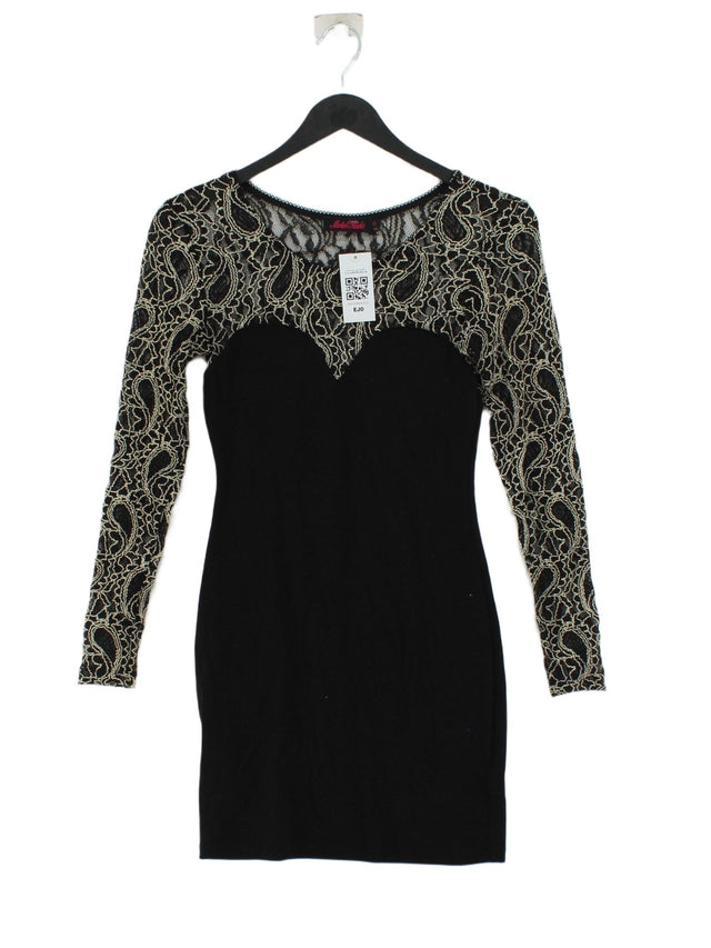 Motel Rocks Women's Mini Dress S Black Cotton with Acrylic, Elastane