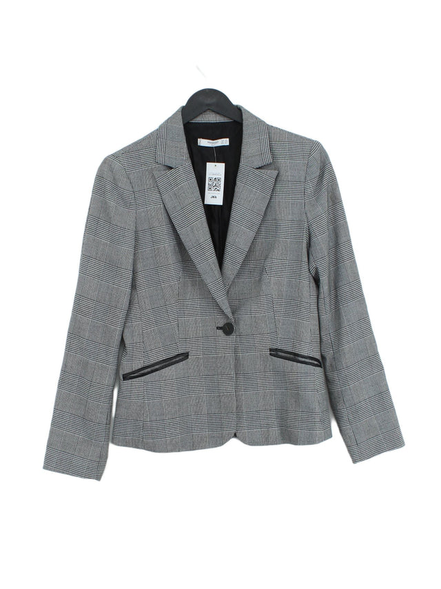 Mango Men's Blazer XS Grey Polyester with Elastane, Viscose