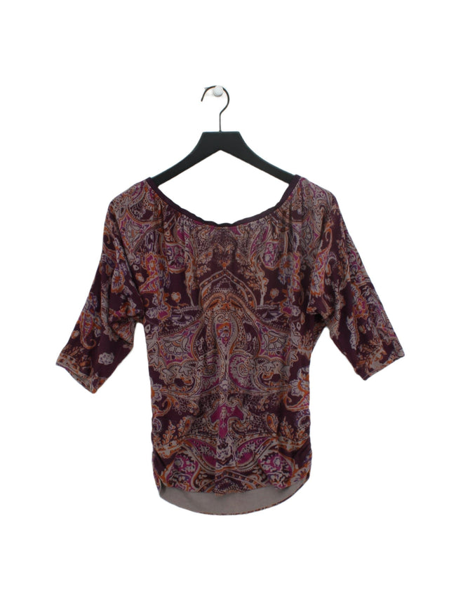 Adolfo Dominguez Women's Top L Purple Silk with Cotton
