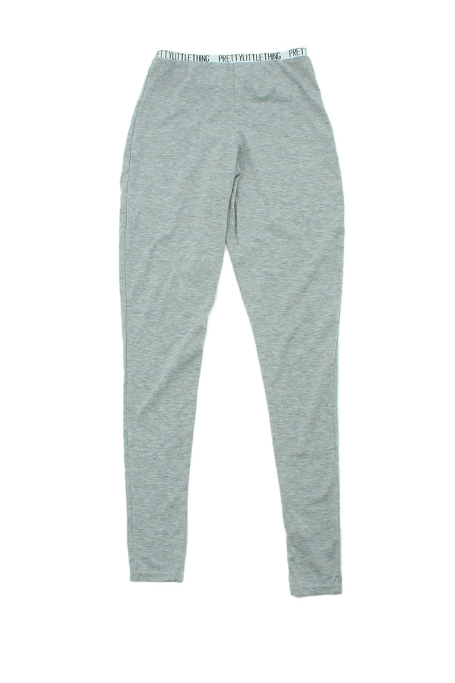 Pretty Little Thing Women's Trousers UK 6 Grey Cotton with Other