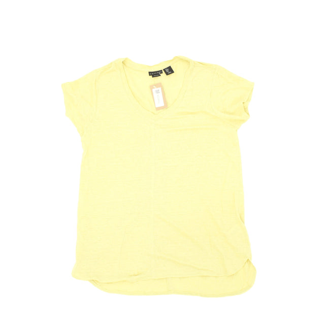 Tahari Womens Top Short Sleeve M Yellow 100% - Linen