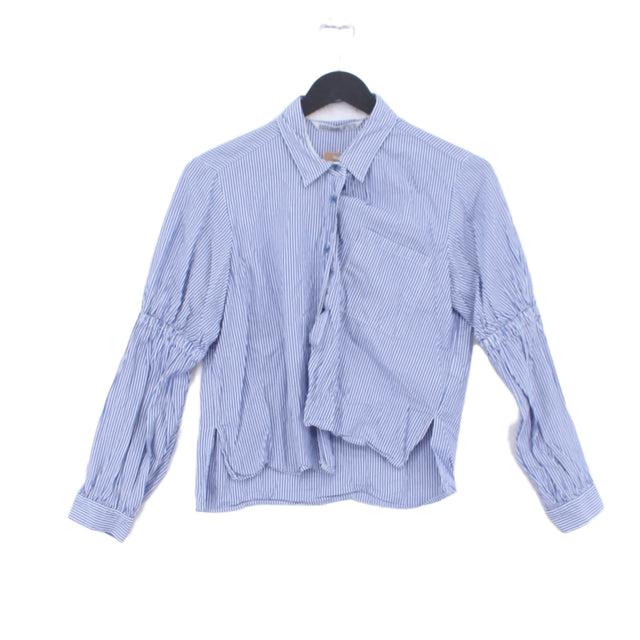 Zara Basic Women's T-Shirt XS Blue 100% Cotton