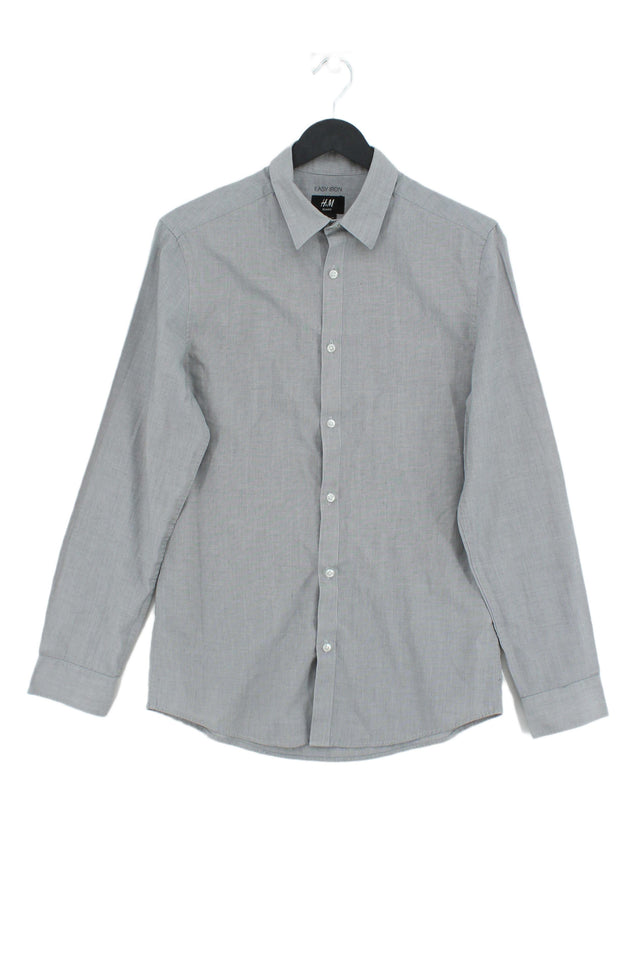 H&M Men's T-Shirt S Grey 100% Polyester