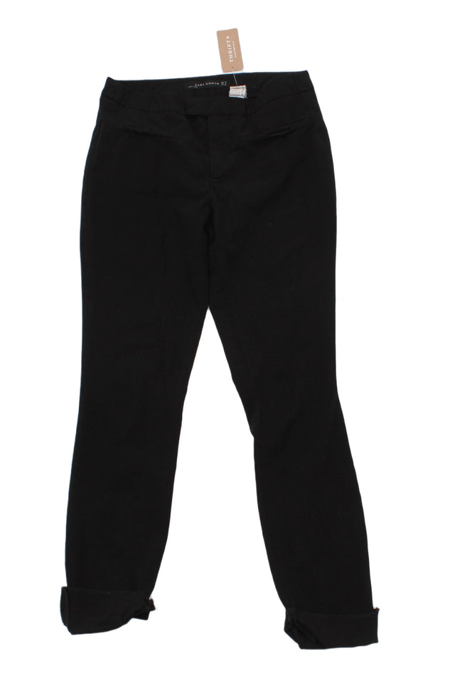 Zara Women's Trousers UK 6 Black Cotton with Elastane