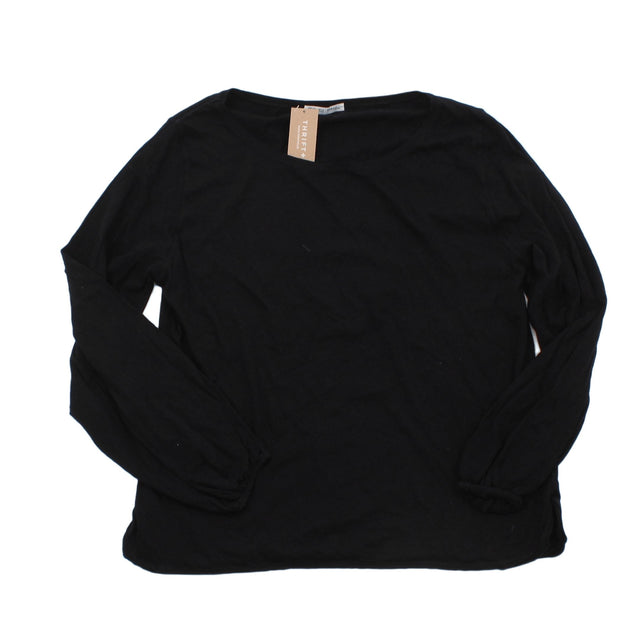 Zara Women's Blouse L Black 100% Cotton