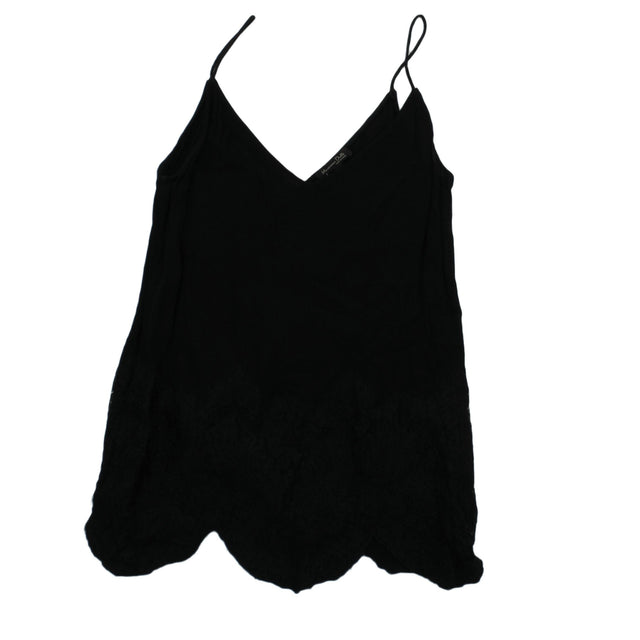 Massimo Dutti Women's T-Shirt UK 6 Black 100% Viscose