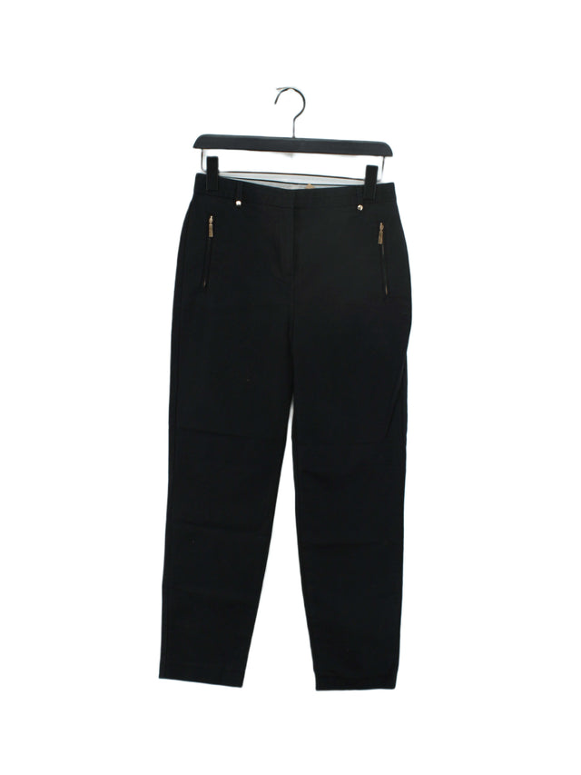 Per Una Women's Trousers UK 8 Black Cotton with Elastane