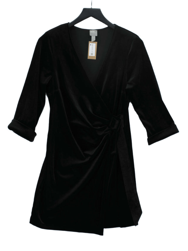 Asos Women's Midi Dress UK 10 Black Polyester with Elastane