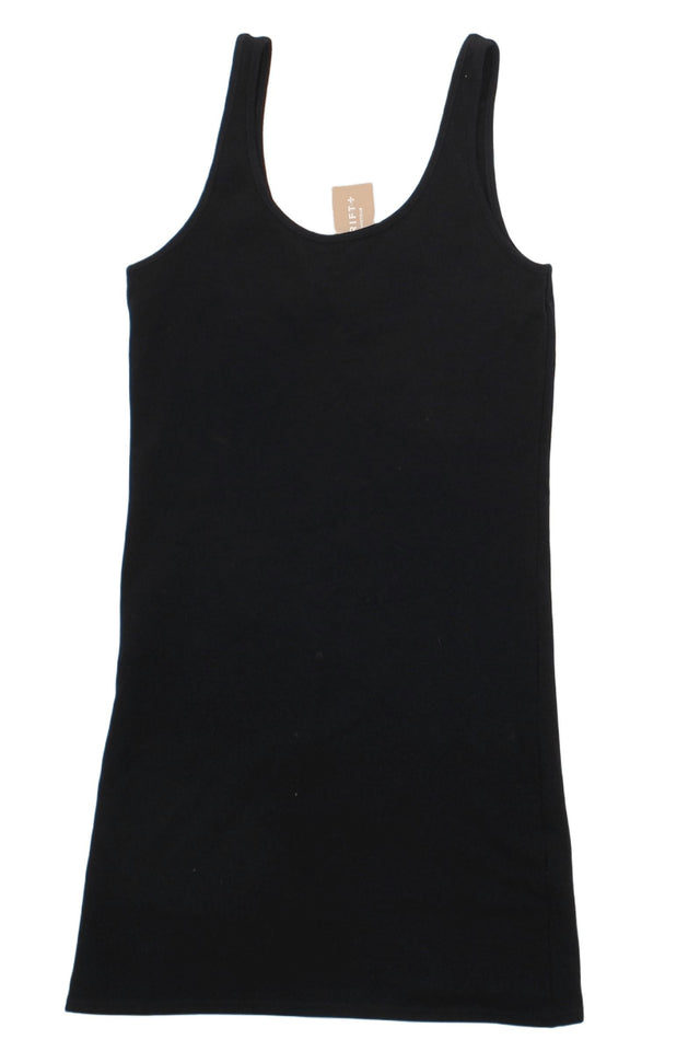 Topshop Women's Top UK 10 Black Cotton with Lyocell Modal