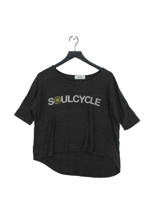 Soulcycle Women's Top S Grey Polyester with Cotton, Rayon