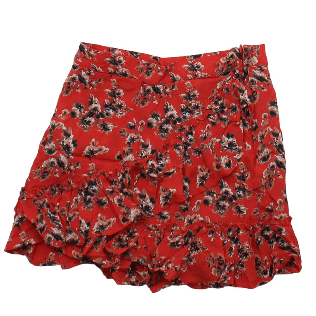 Topshop Women's Mini Skirt UK 8 Red 100% Polyester