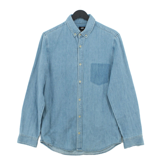 H&M Men's T-Shirt S Blue 100% Cotton