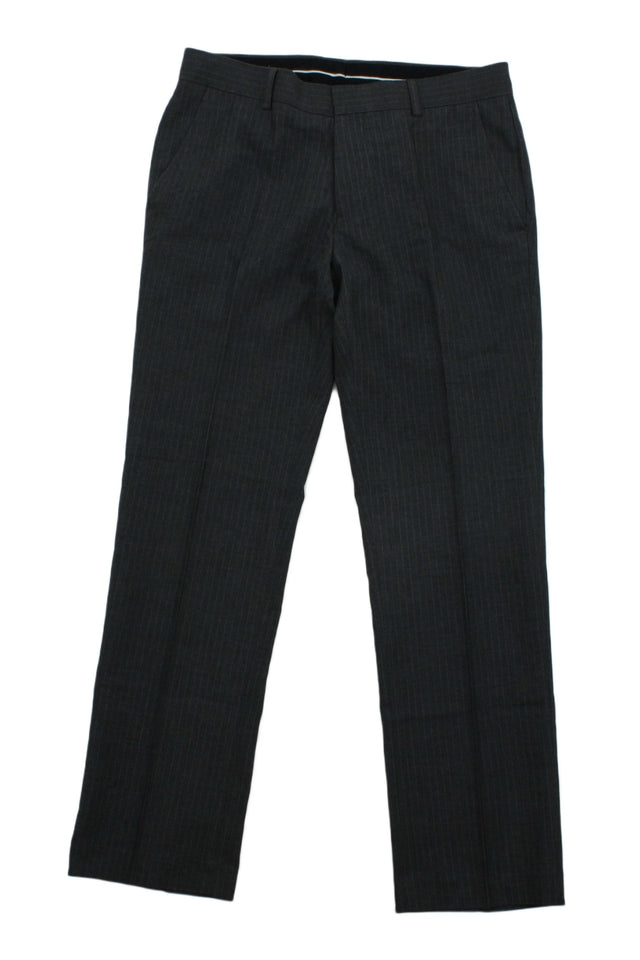 Topman Men's Trousers W 32 in; L 28 in Grey Polyester with Viscose