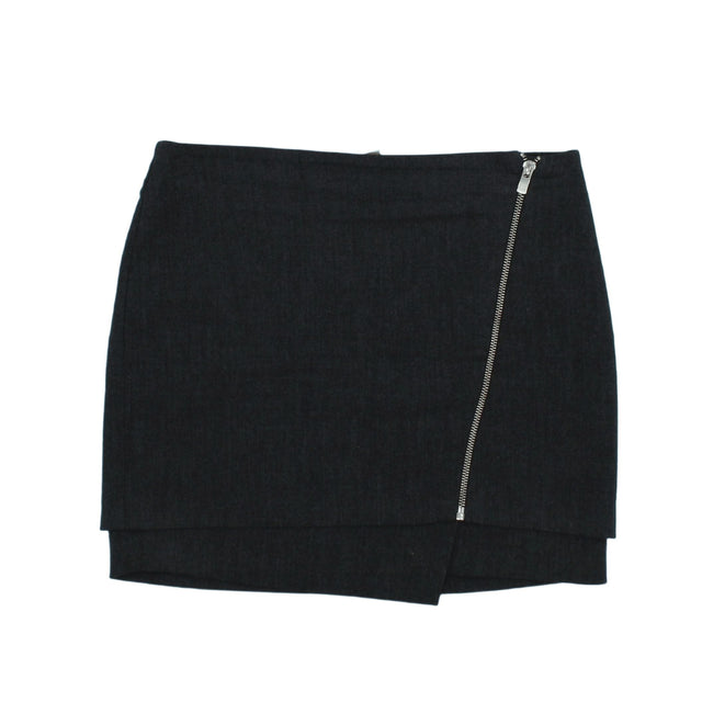 H&M Women's Mini Skirt UK 8 Grey 100% Polyester