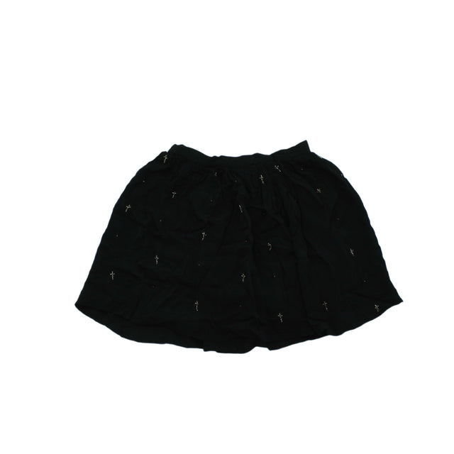 Topshop Women's Mini Skirt UK 8 Black Viscose with Polyester