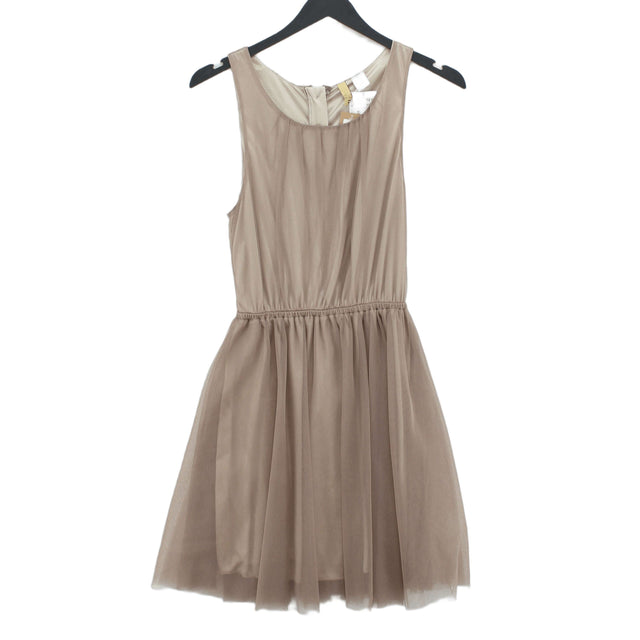 New Divided Women's Mini Dress UK 8 Brown 100% Polyester
