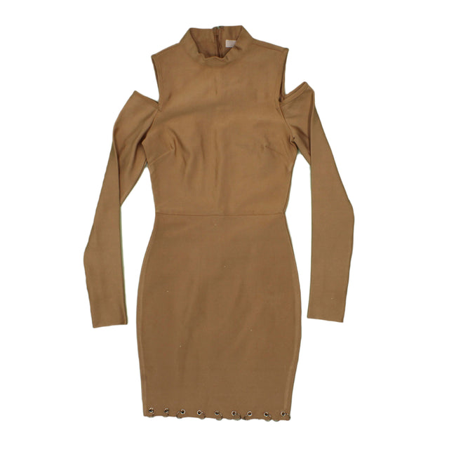 New Missguided Women's Midi Dress UK 6 Tan Polyester with Other