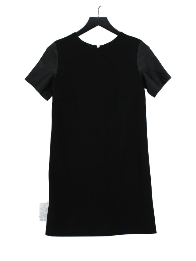 Coast Women's Midi Dress UK 8 Black Polyester with Cotton, Elastane, Viscose