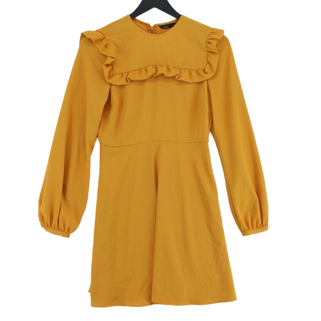 Zara Women's Mini Dress XS Orange 100% Polyester