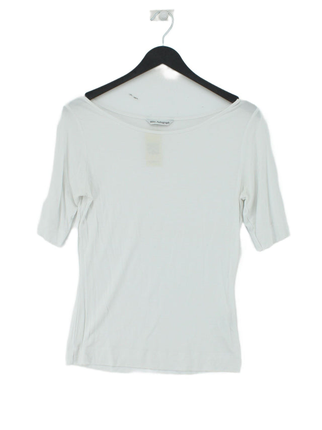 Autograph Women's Top UK 8 White Viscose with Elastane