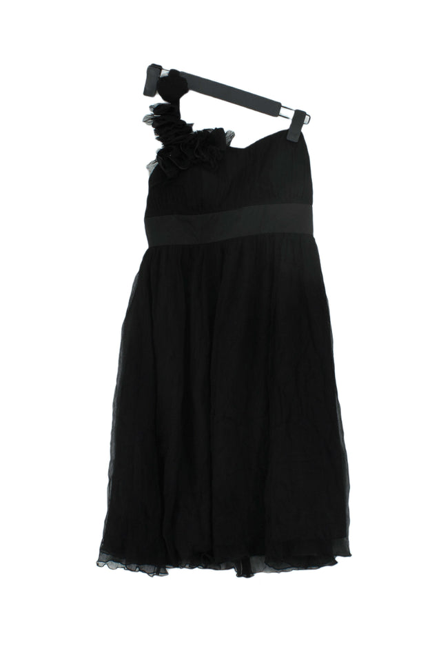 Fever Women's Midi Dress UK 8 Black Silk with Polyester