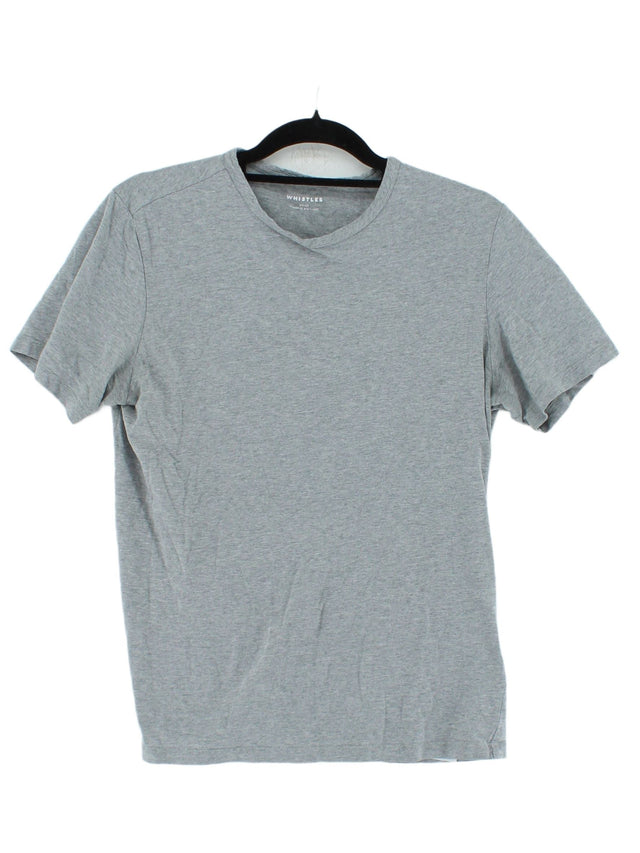 Whistles Men's T-Shirt S Grey 100% Cotton