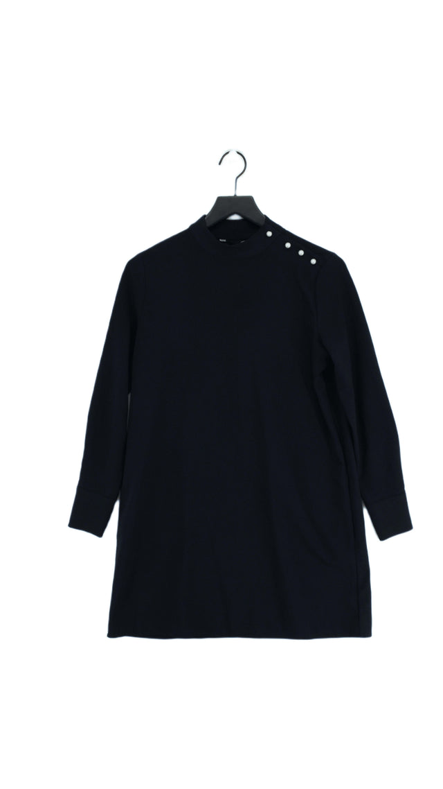 Zara Basic Women's Midi Dress S Blue Polyester with Elastane