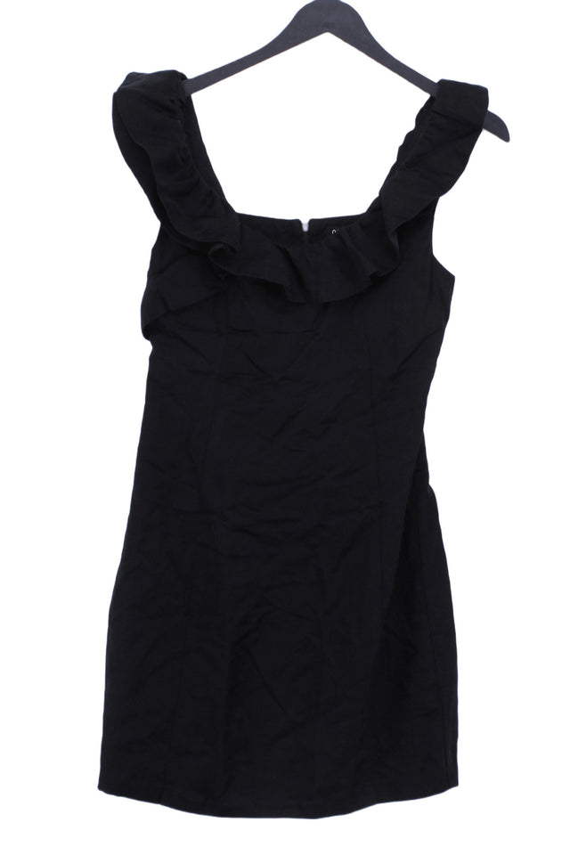 Oasis Women's Mini Dress UK 8 Black Cotton with Viscose, Linen, Polyester