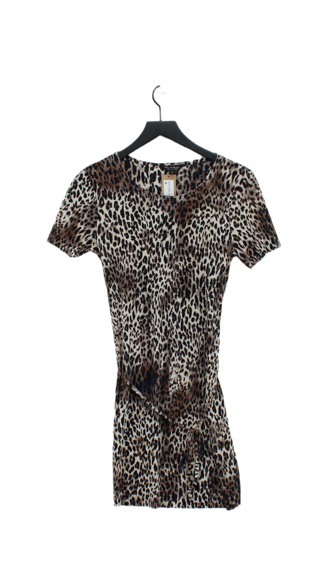 Miss Selfridge Women's Mini Dress UK 8 Brown 100% Polyester