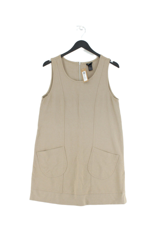 H&M Women's Midi Dress M Brown Viscose with Polyester, Elastane