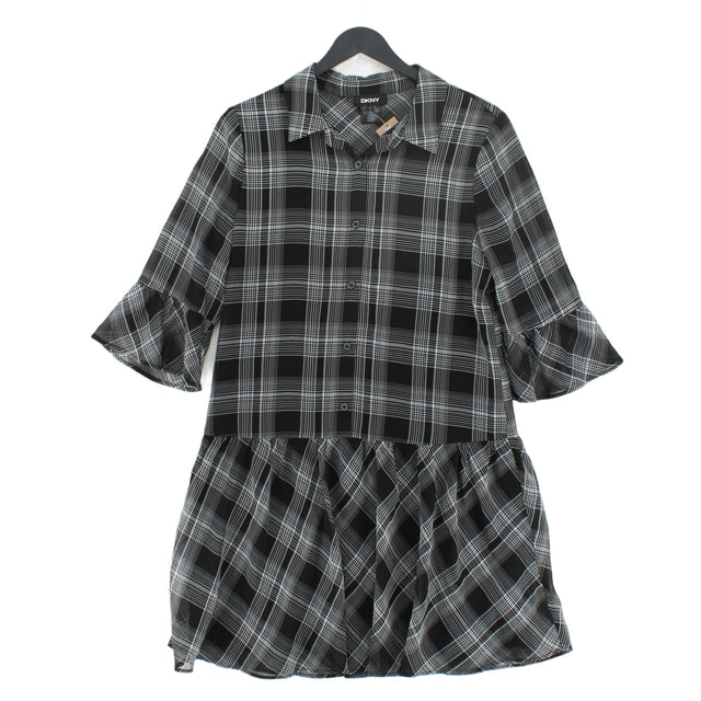 Dkny Womens Midi Dress 10 Gray Blend - Polyester