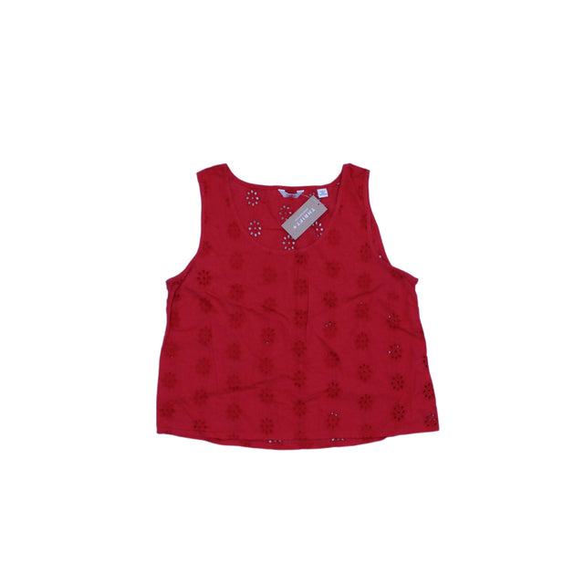 Jack Wills Women's T-Shirt UK 8 Red 100% Cotton