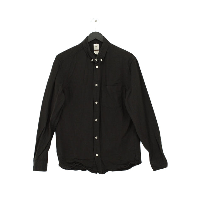 H&M Men's T-Shirt S Black 100% Cotton
