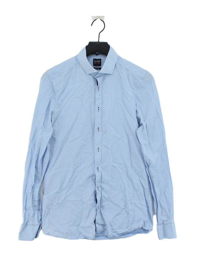 Olymp Men's Shirt Chest: 40 in Blue 100% Cotton