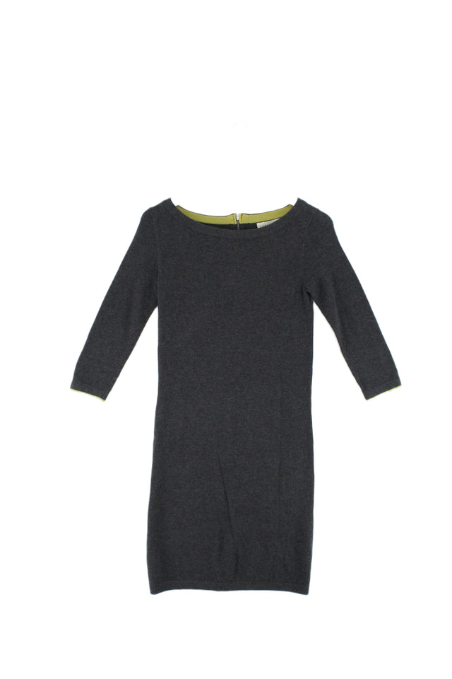 Laura Ashley Women's Mini Dress UK 8 Grey 100% Cotton