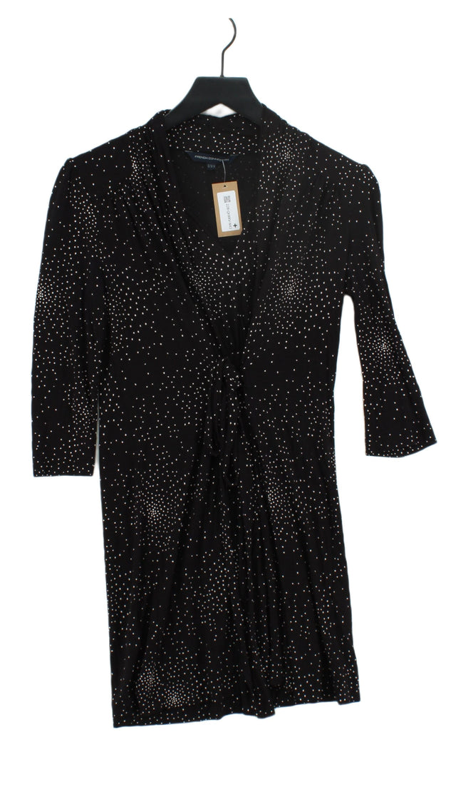 French Connection Women's Midi Dress UK 10 Black 100% Viscose