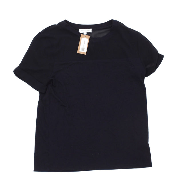 Warehouse Women's Top UK 6 Blue Viscose with Elastane