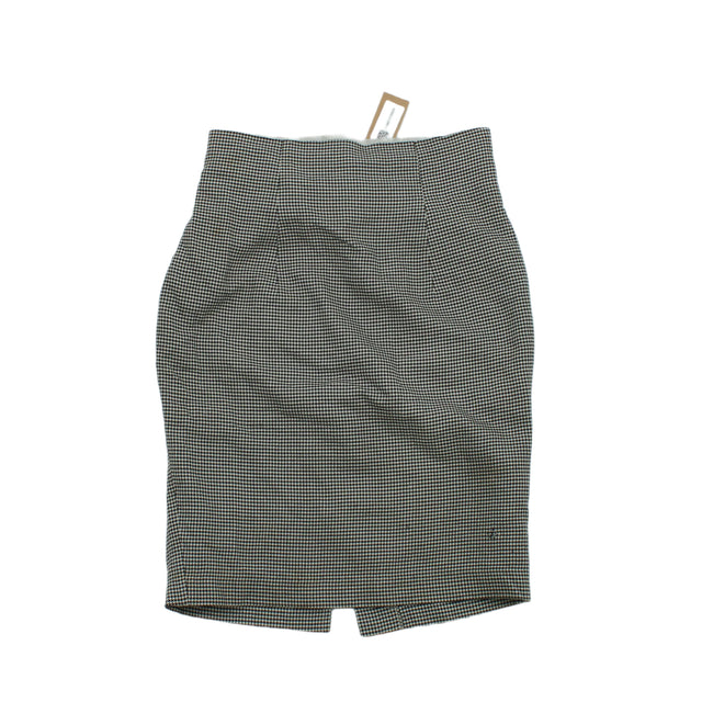 Full Circle Women's Midi Skirt UK 12 Grey Cotton with Silk