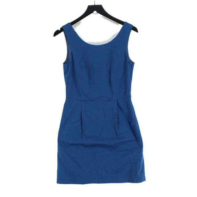 Warehouse Women's Mini Dress UK 12 Blue Cotton with Elastane, Other