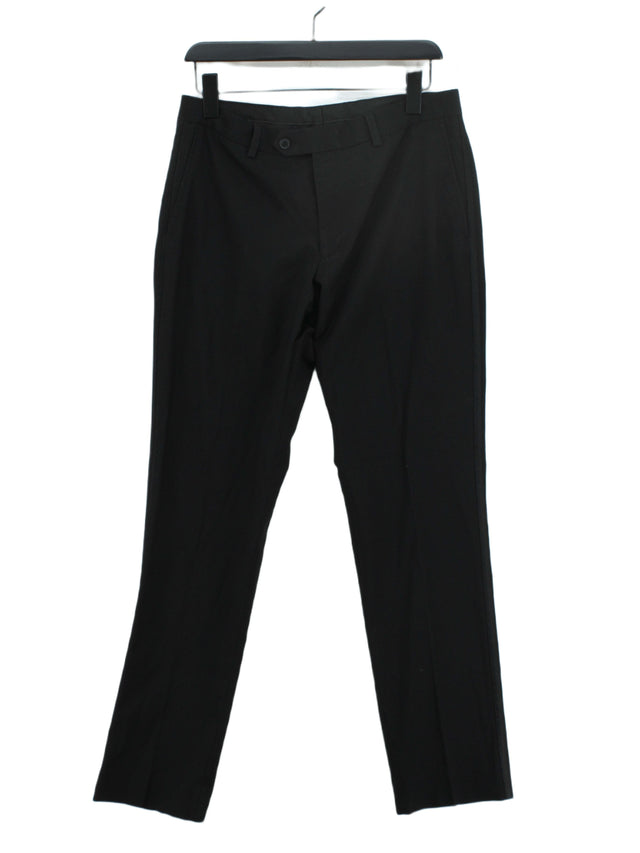 Next Men's Suit Trousers W 32 in; L 31 in Black Polyester with Elastane, Viscose