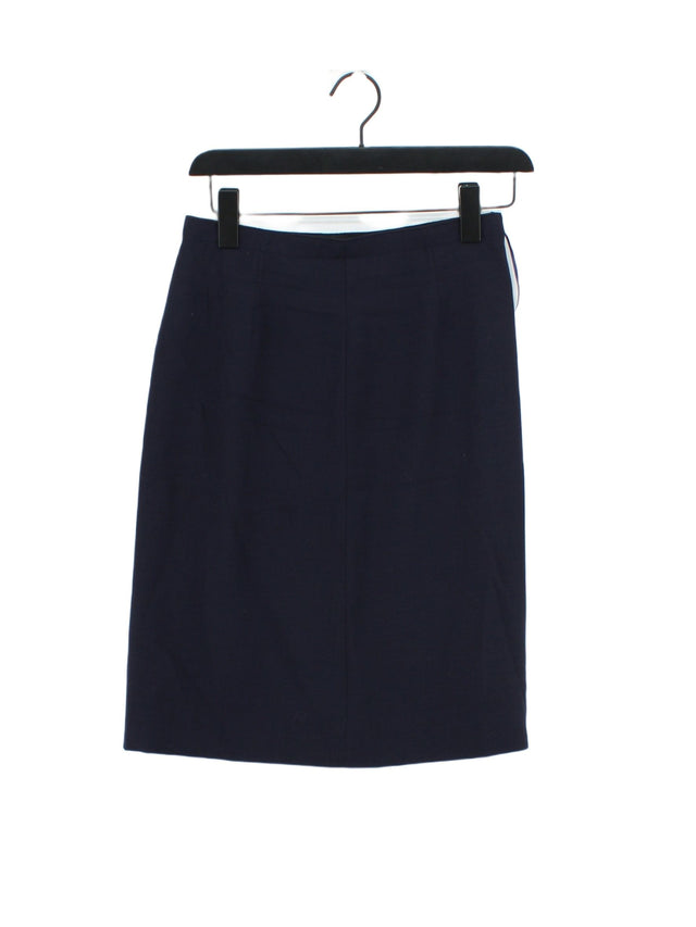 Jean Muir Women's Midi Skirt UK 10 Blue 100% Wool