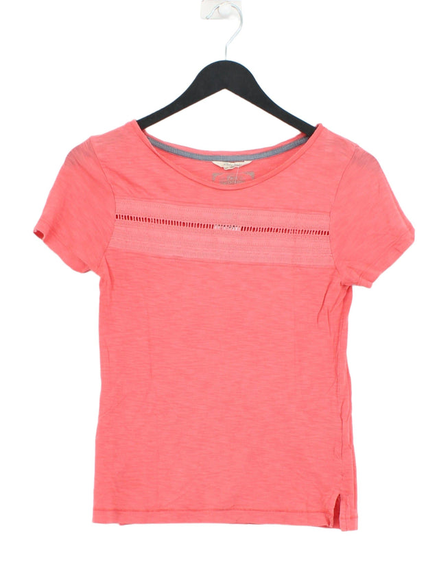 White Stuff Women's T-Shirt UK 6 Pink Cotton with Lyocell Modal